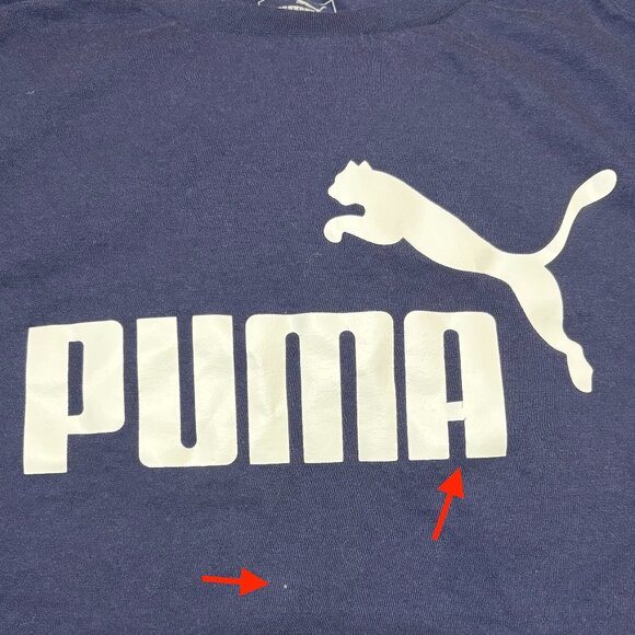 Puma Core Logo Basic Athletic Crewneck Short Sleeve Tee‎ Boys Large (14-16) Navy - Picture 9 of 9